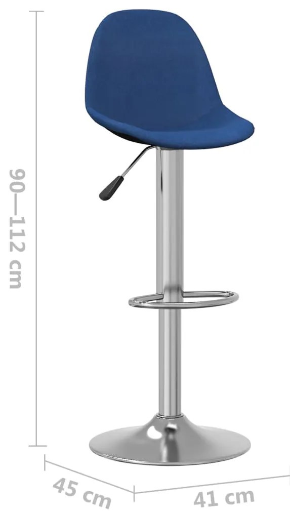 Bancos de bar 2 pcs tecido azul