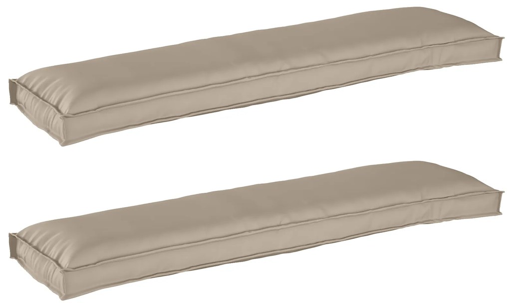 vidaXL almofadas de palete para banco 2 pcs taupe 150x40x8 cm tecido oxford