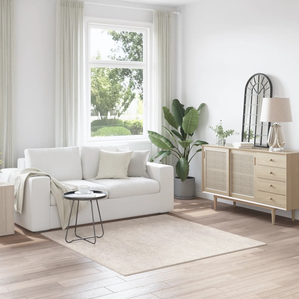 vidaXL Tapete shaggy de alto pelo creme 160x160 cm PP