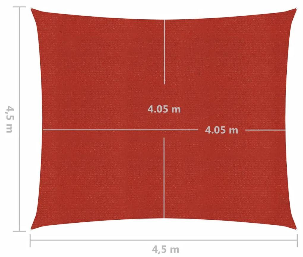 Para-sol estilo vela 160 g/m² 4,5x4,5 m PEAD vermelho