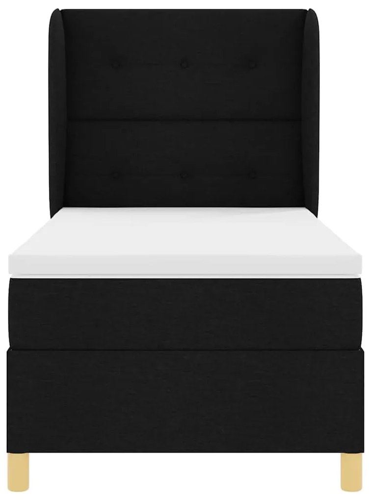 Cama Box Spring com Colchão vidaXL Preto 100x200 cm Tecido
