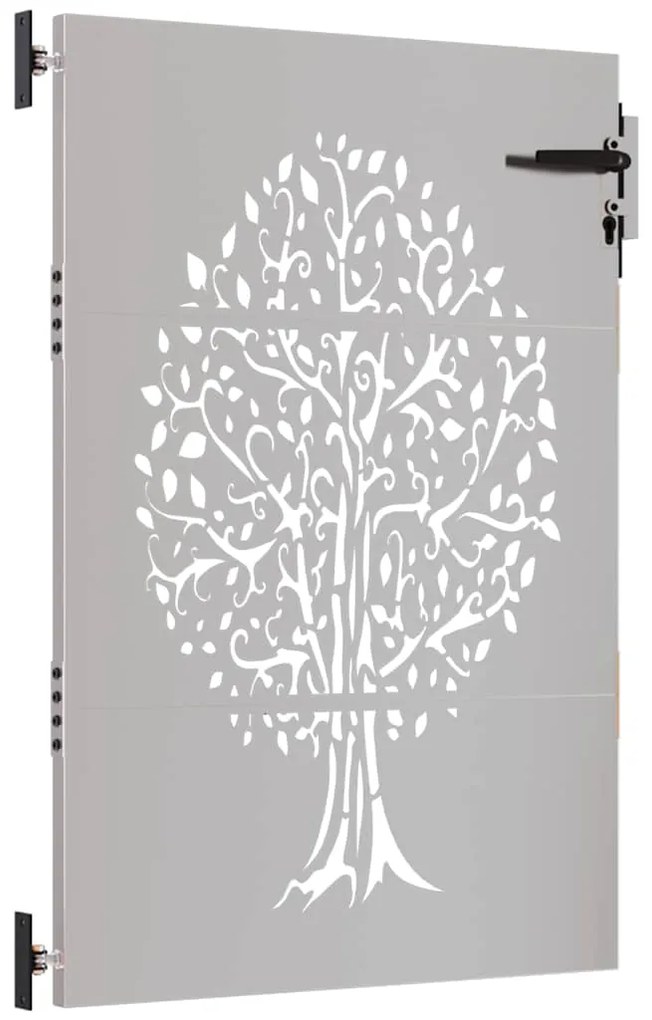 Portão de jardim 85x150 cm aço corten design árvore