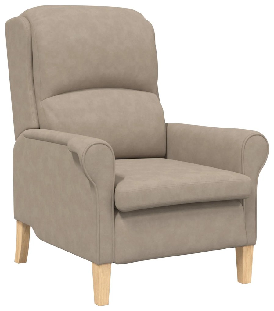 Poltrona Taupe Taupe Tecido, Madeira Padrão Poltrona Taupe