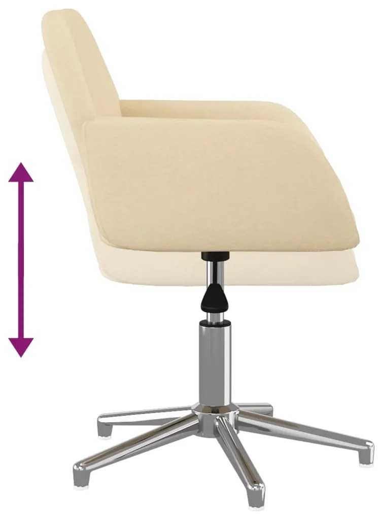 Cadeiras de jantar giratórias 2 pcs tecido cor creme