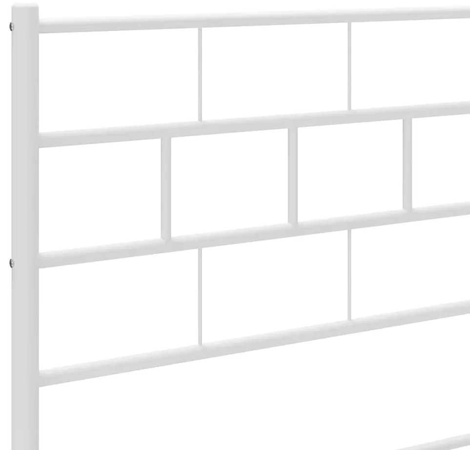 Estrutura de cama com cabeceira 193x203 cm metal branco