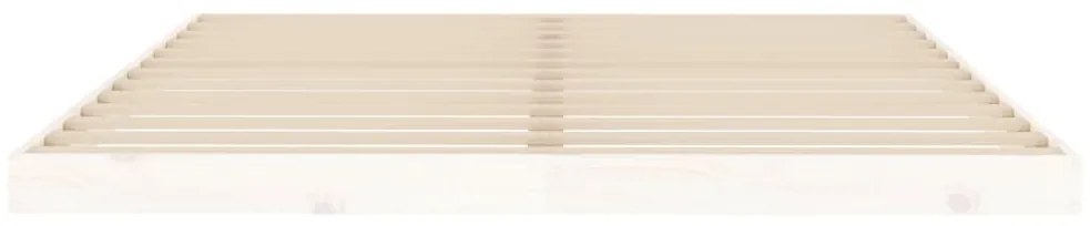 Estrutura de cama 160x200 cm madeira de pinho maciça branco