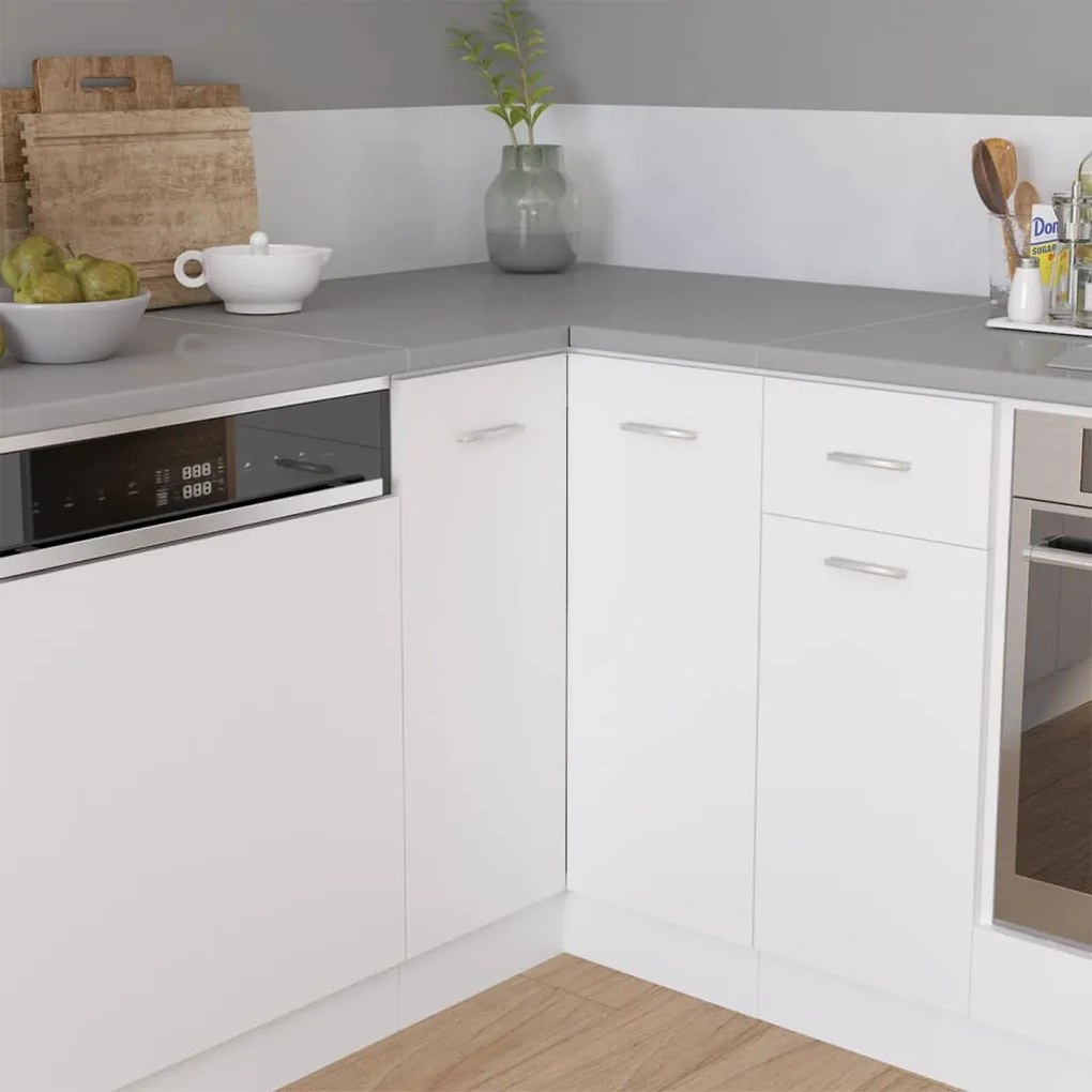 339594 vidaXL Bancada de canto para cozinha aglomerado cinzento