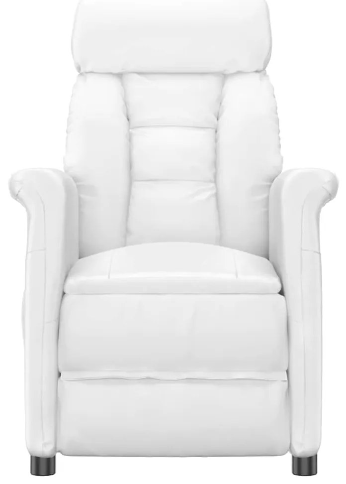 vidaXL Cadeira Recliner Creme 71 x 96 x 96 cm Couro sintético e Metal