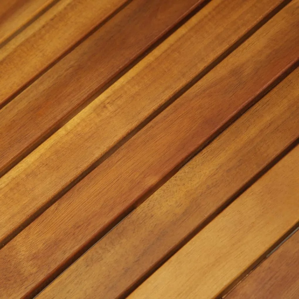 3 pcs conjunto bistrô dobrável c/ almofadões em acácia maciça