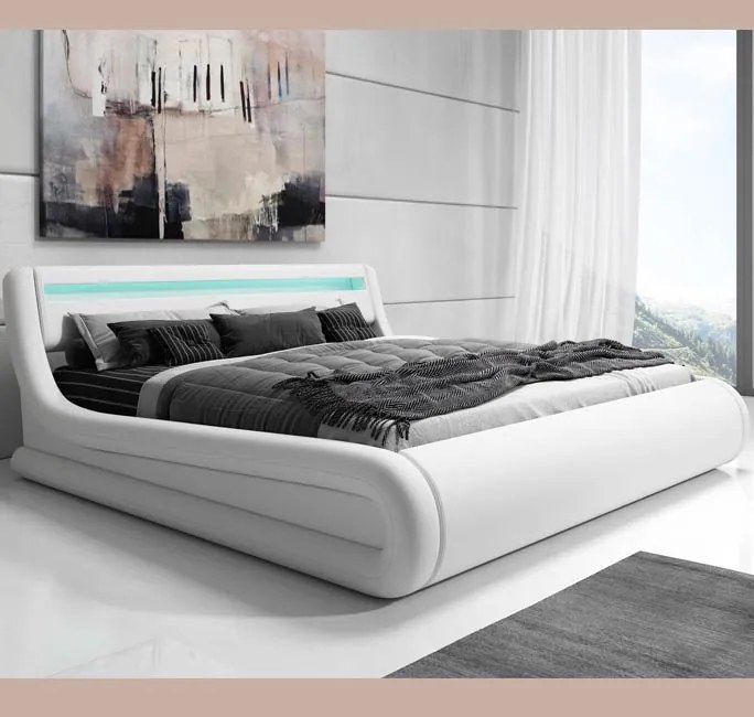 Cama Hidráulica com Arrumação "Riana" - 180x200 cm - Branco - Polipele