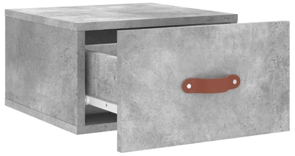 Mesas de cabeceira parede 2 pcs 35x35x20 cm cinza cimento