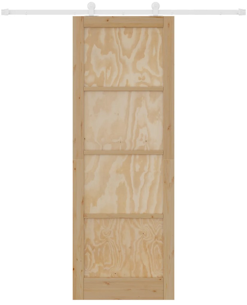 Porta de Correr vidaXL com Conjunto de Hardware "ORKDAL" Madeira Sólid