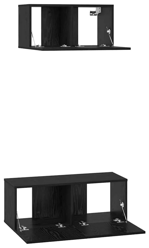 Conjunto de móvel de TV 2 pcs Carvalho preto 80 x 30 x 30 cm