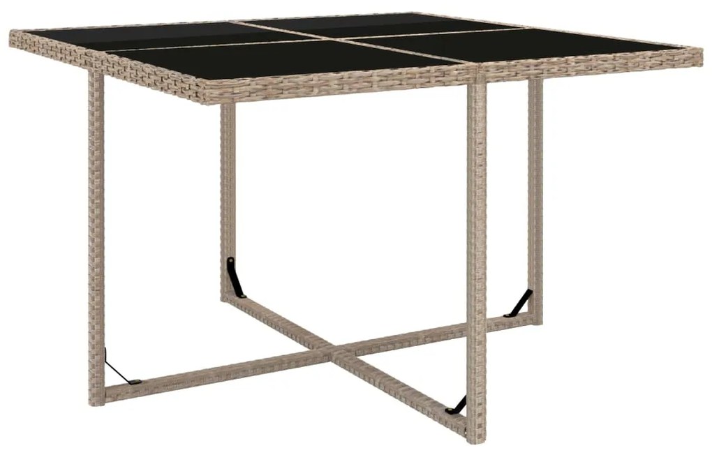 9 pcs conjunto jantar exterior com almofadões vime PE bege