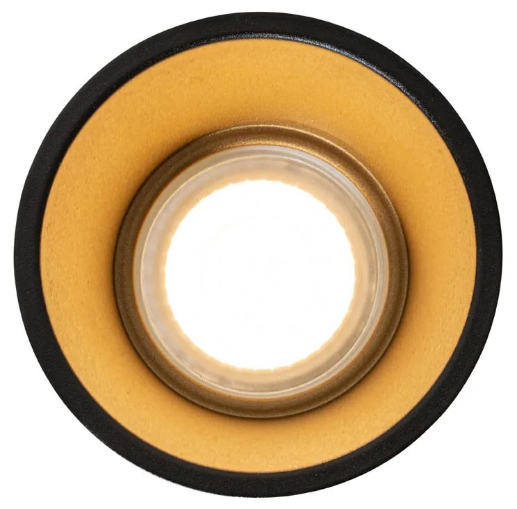 Set van 6 moderne inbouwspots zwart met goud GU10 50mm IP44 - Dept Moderno