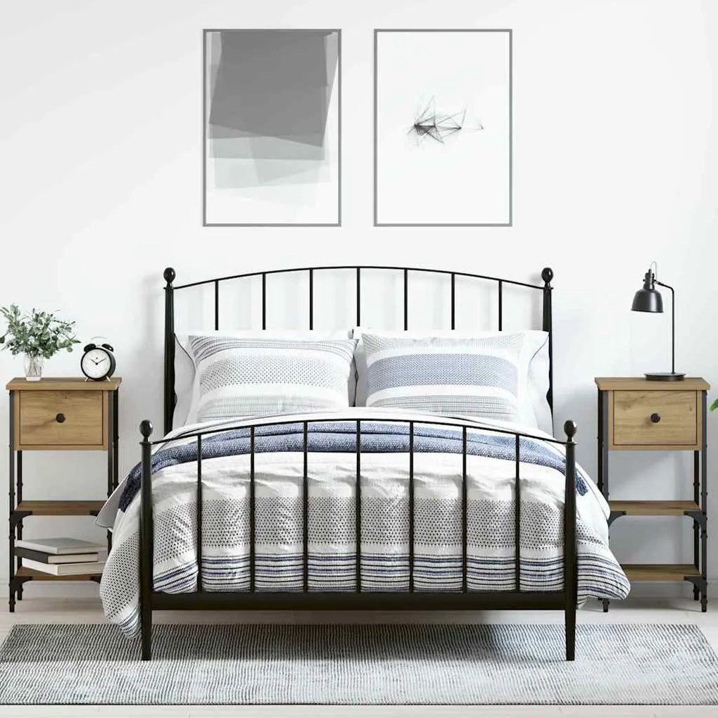 vidaXL Armário de Cabeceira 2 pcs Castanho 33,5 x 36 x 70 cm