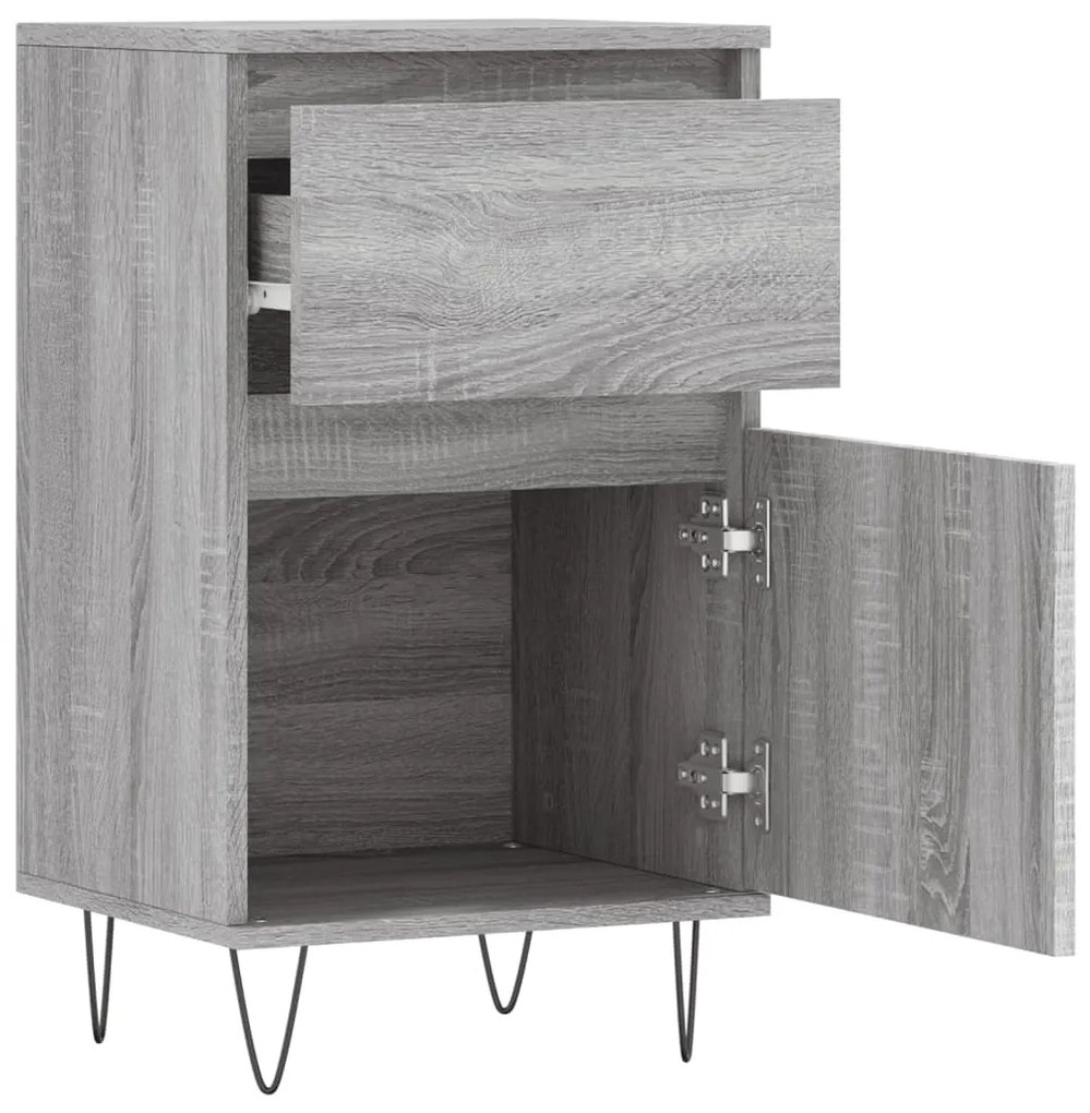 Aparadores 2 pcs 40x35x70 cm derivados madeira cinzento sonoma