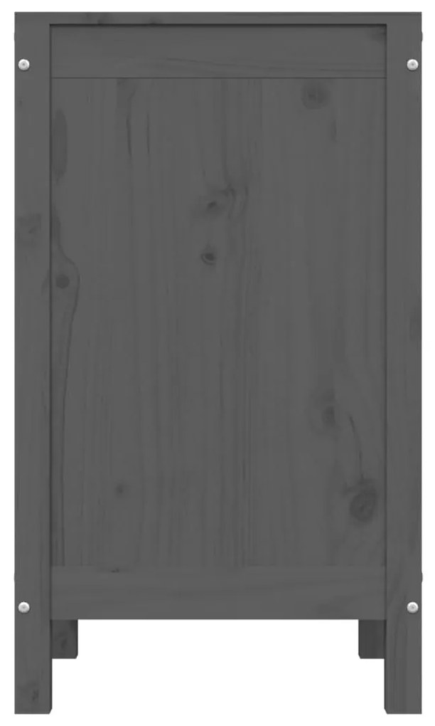 Caixa para roupa 44x44x76 cm madeira de pinho maciça cinzento