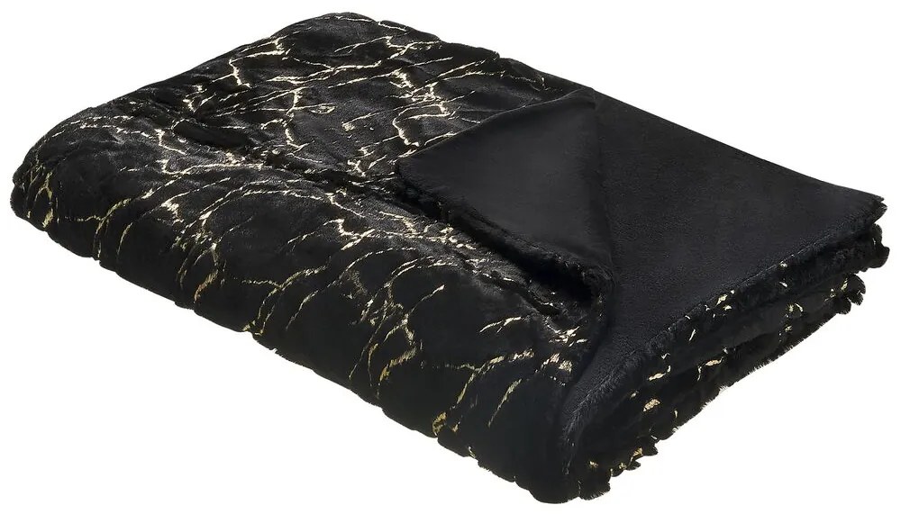 Cobertor preto e dourado 130 x 180 cm GODAVARI  Beliani