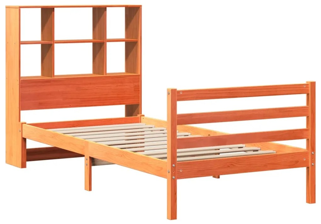 Cama com estante sem colchão 75x190 cm madeira maciça