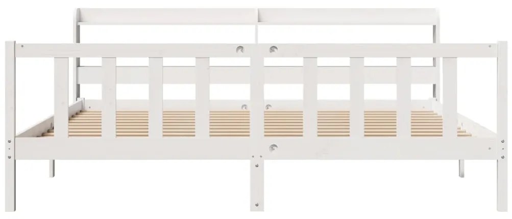 Cama sem colchão 180x200 cm madeira de pinho maciça branco