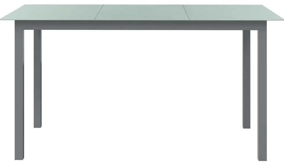 7 pcs conjunto de jantar para jardim alumínio prateado e preto