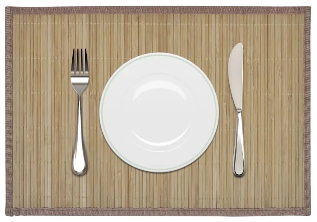 Individuais de mesa em bambu 6 pcs 30 x 45 cm castanho