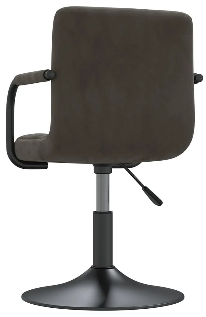 Cadeiras de jantar giratórias 6 pcs veludo cinzento-escuro