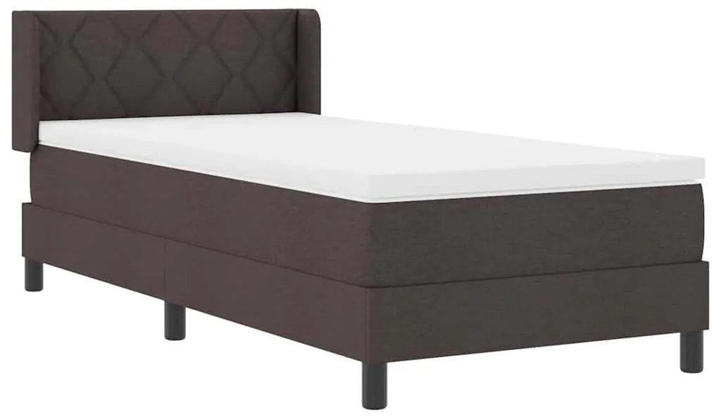Cama Box Marrom Escuro 90 x 200 cm Tecido e Espuma