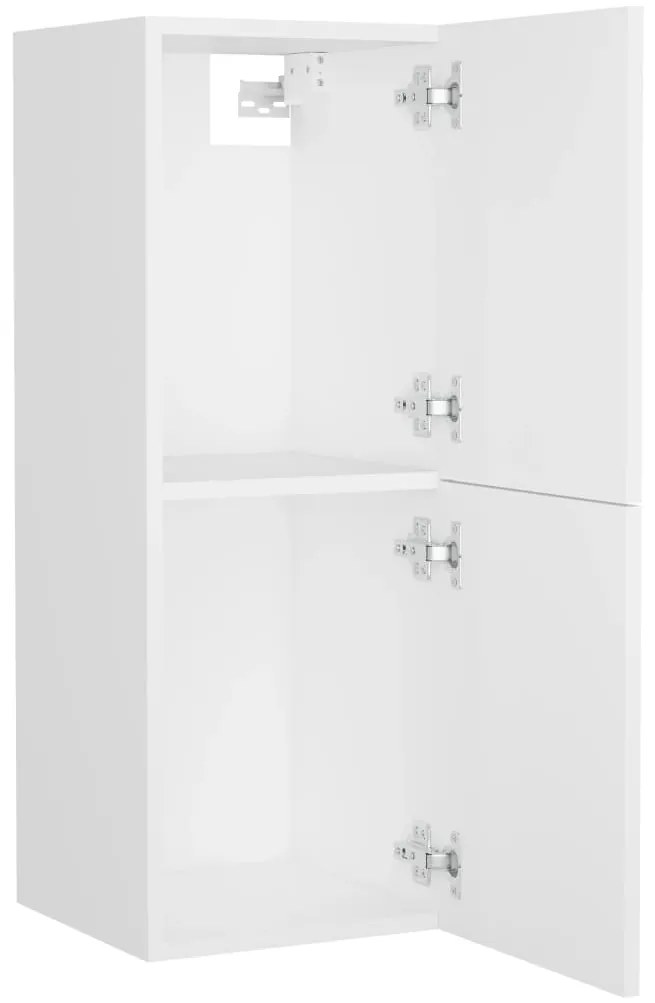 Conjunto de móveis de casa de banho derivados de madeira branco