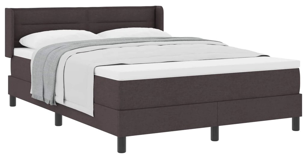 vidaXL Cama Box com colchão Marrom Escuro 200 x 160 cm Poliéster