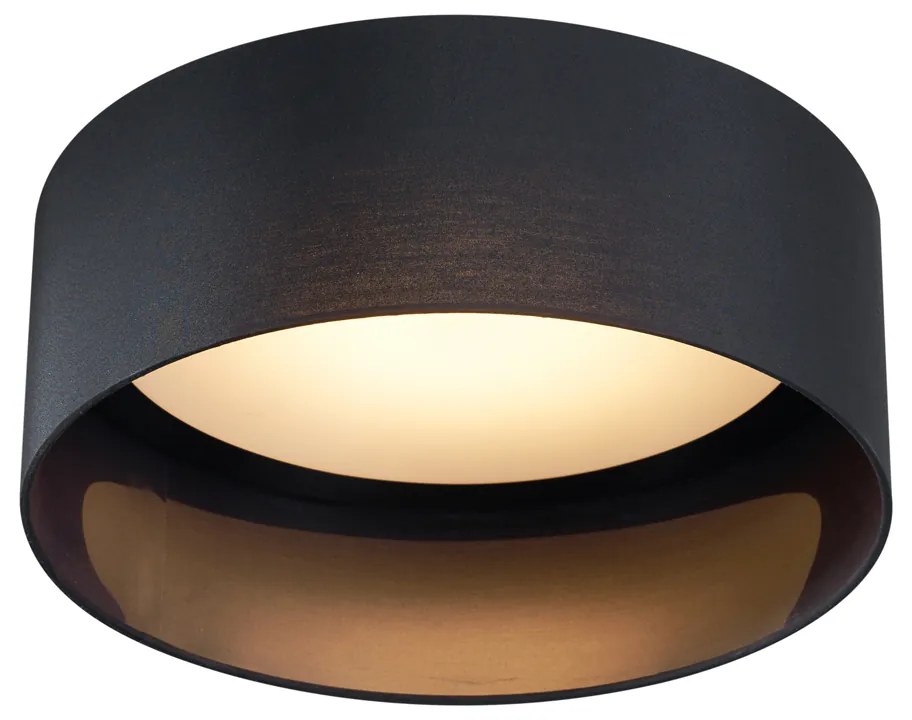 Plafon moderno preto transparente 40cm incl. LED regulável em 3 níveis - Sue
