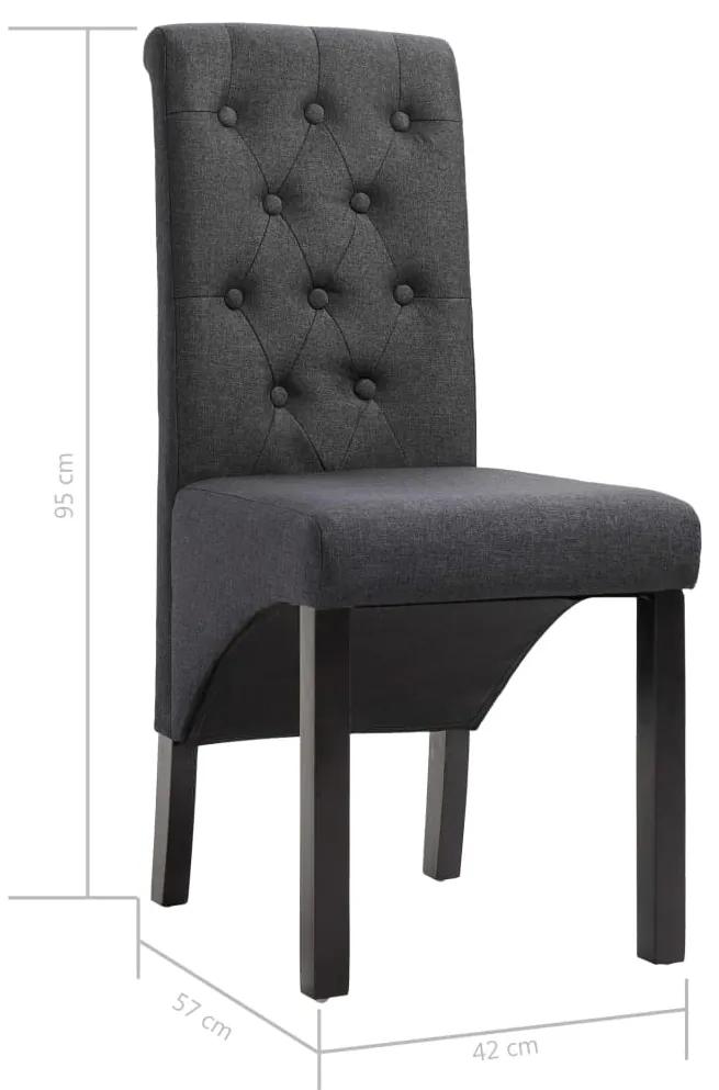 Cadeiras de jantar 2 pcs tecido cinzento-escuro