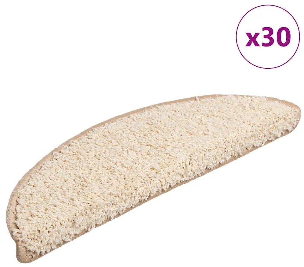 Tapetes de escada 30 pcs 56x17x3 cm creme