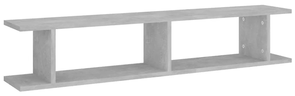 Estantes de parede 2 pcs 105x18x20cm contrapl. cinzento cimento