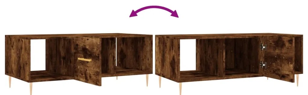 Mesa de centro 102x50x40 cm derivados madeira carvalho fumado