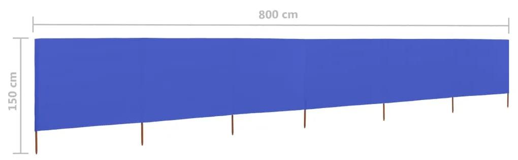 Para-vento com 6 painéis em tecido 800x120 cm azul-ciano