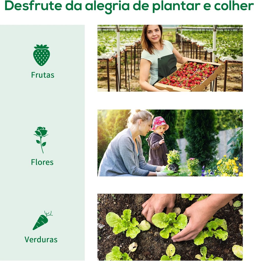 Estufa de Túnel 4x3x2 m Estufa de Jardim com 2 Portas Estufa para Hort