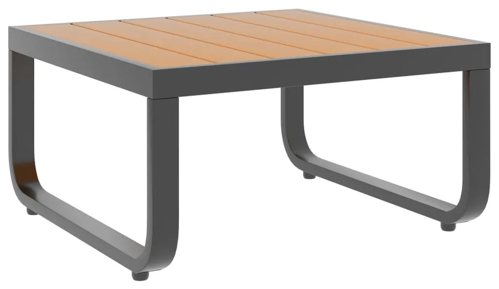 Sofás de canto para jardim com almofadões 5 pcs alumínio e WPC