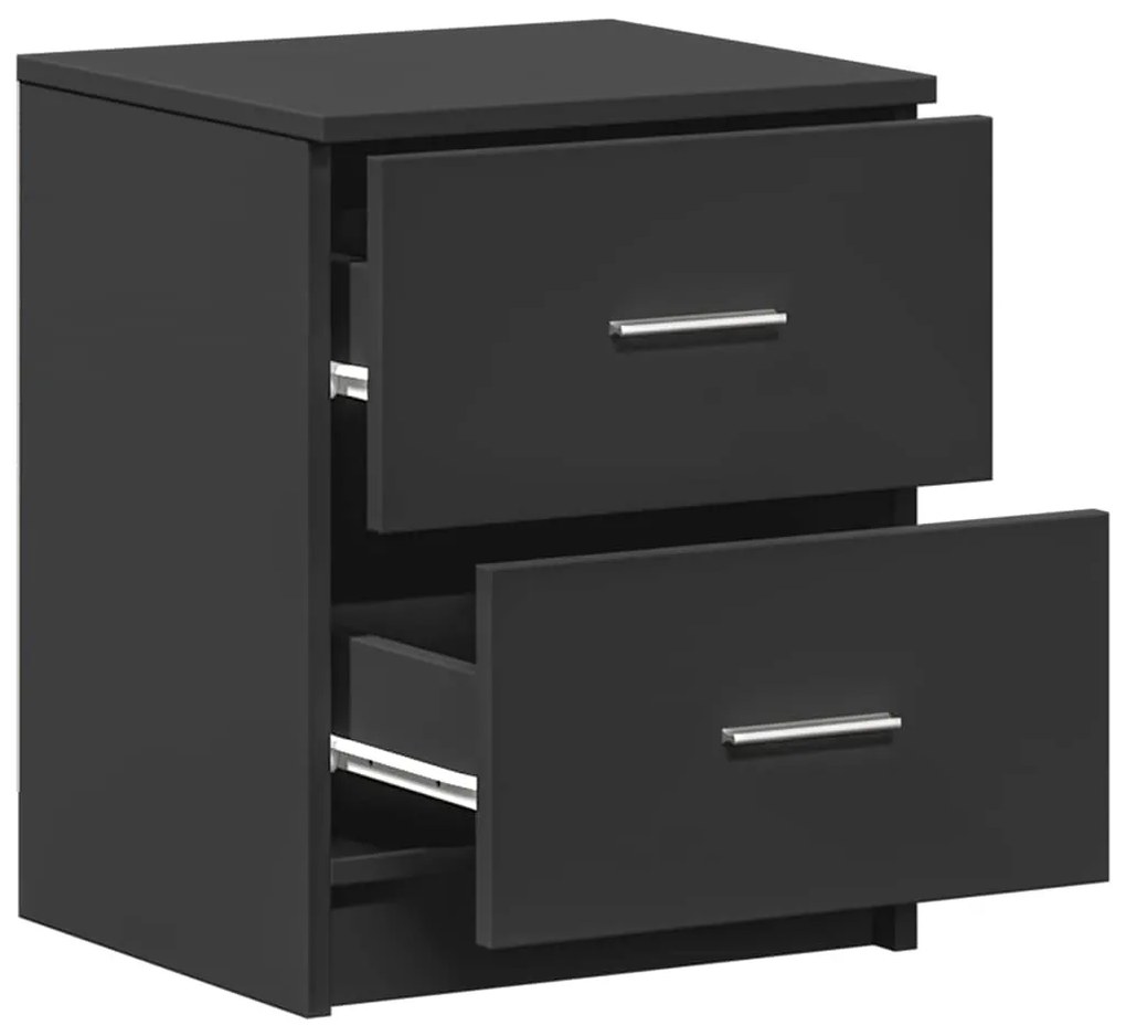 Mesas de cabeceira 2 pcs com 2 gavetas 40x36x50 cm preto