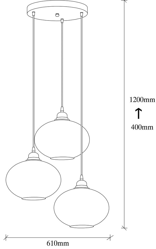 Candeeiro Suspenso Smoked – Fumê – 61 x 61 cm
