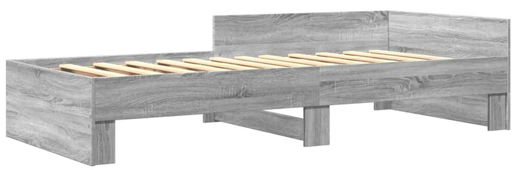 Estrutura cama 90x200 cm derivados de madeira cinzento sonoma