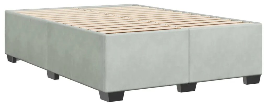 Estrutura de cama sem colchão 160x200 cm veludo cinzento-claro