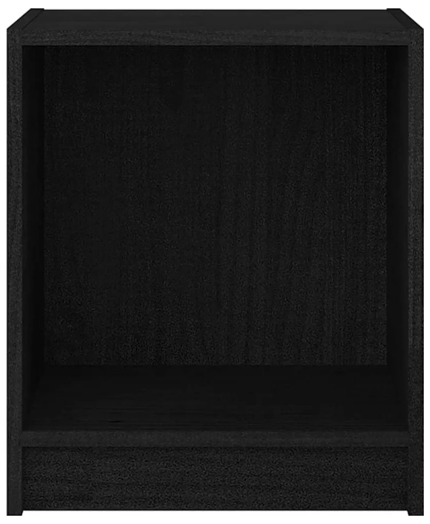 Mesas de cabeceira 2 pcs 35,5x33,5x41,5 cm pinho maciço preto
