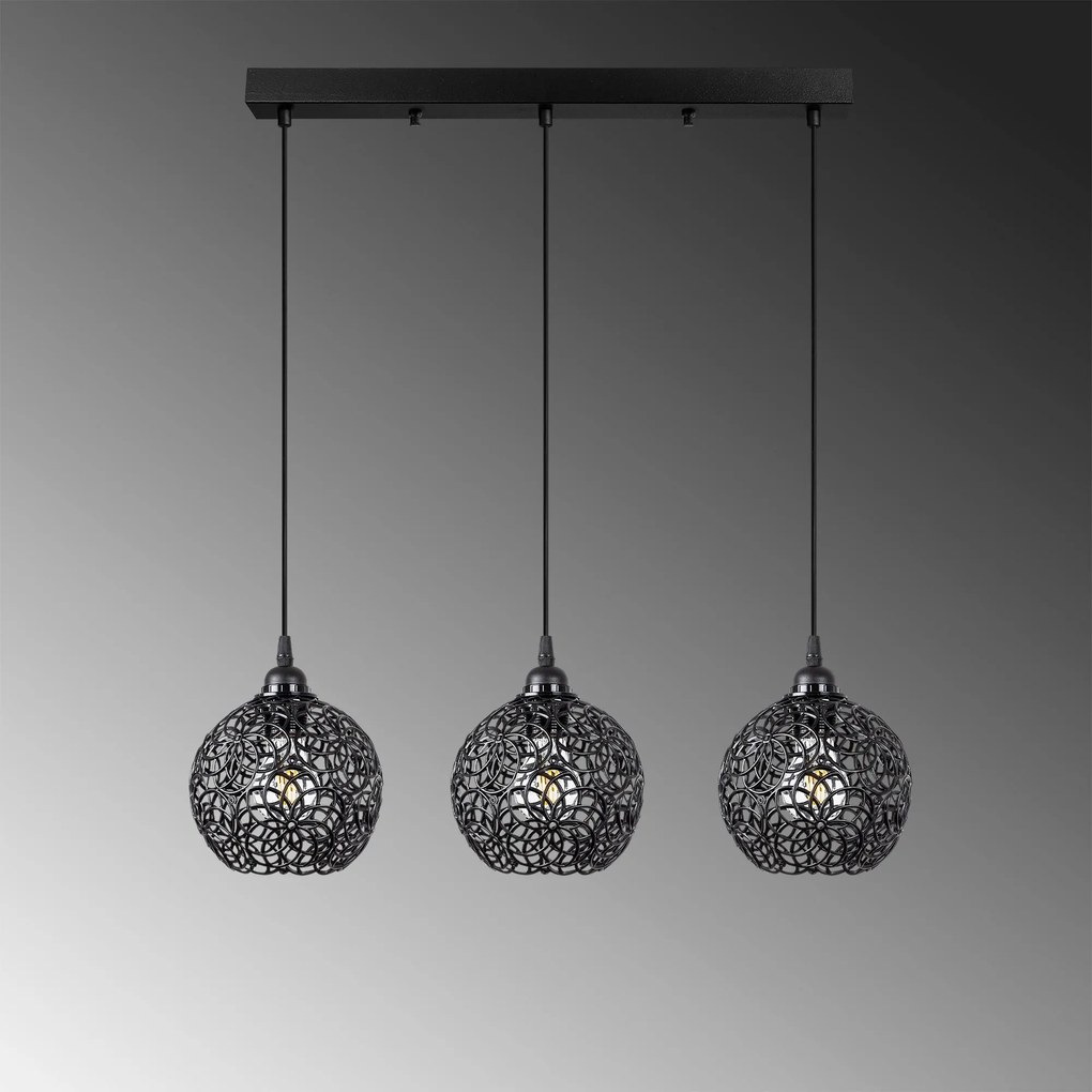 Candeeiro de Teto Hay – Preto – 69 x 17 x 113 cm