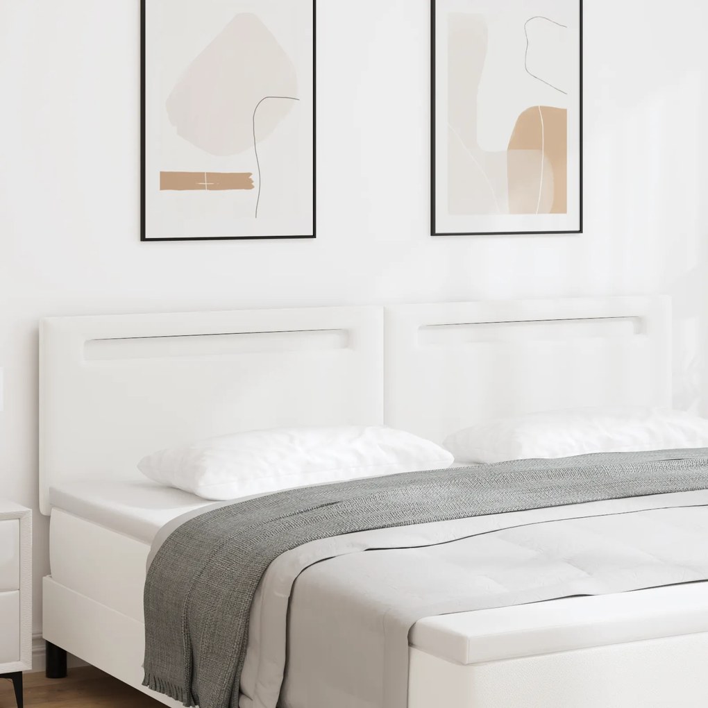 Cabeceira vidaXL Design Simples Branco Puro 200 cm Couro Sintético
