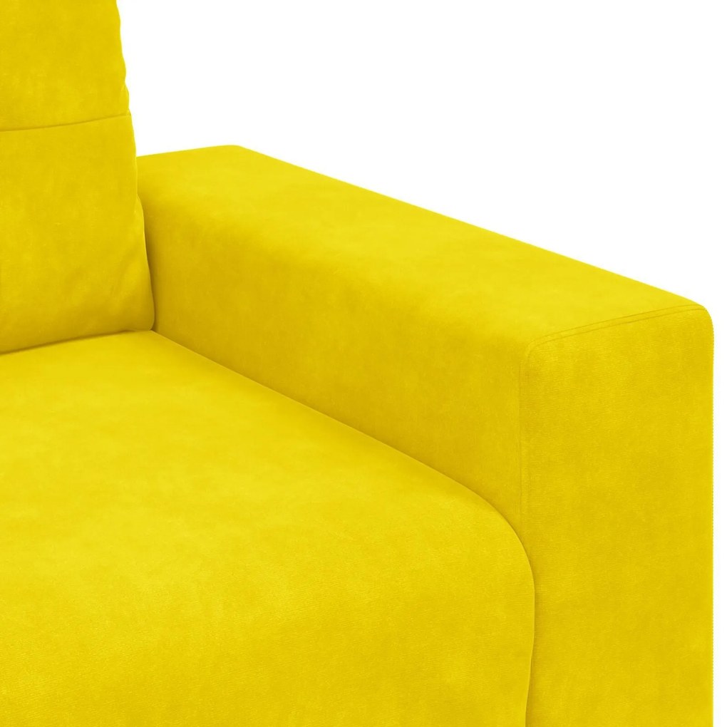 Sofá Loveseat vidaXL Amarelo 120 cm em Veludo