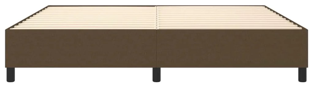 Estrutura de cama sem colchão 200x200 cm tecido castanho-escuro