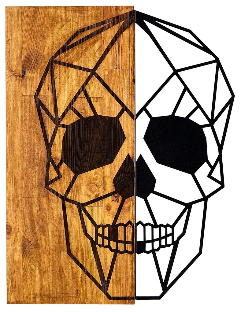 Acessório Decorativo de Parede Skull – Nogueira/Preto – 44 x 58 cm