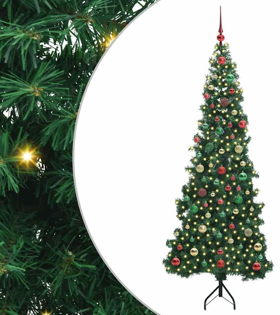 vidaXL Árvore de Natal artificial de canto Verde 180 cm PVC e Metal